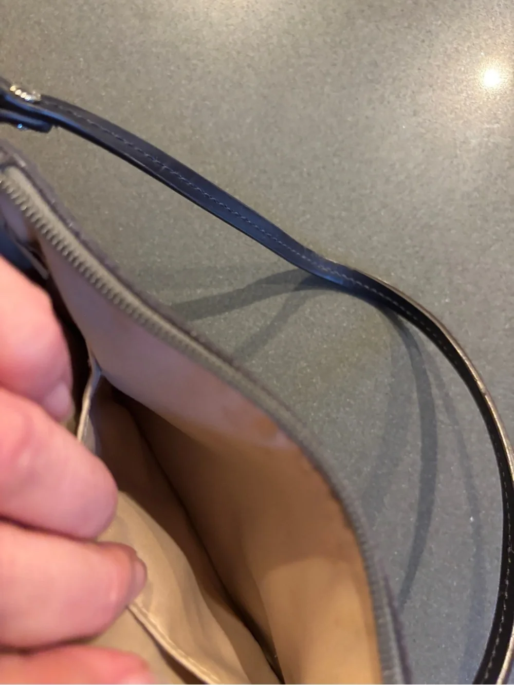 Coach Designer navy Black metallic Suede Wristlet htf